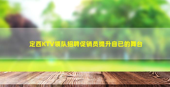 定西KTV领队招聘促销员提升自已的舞台